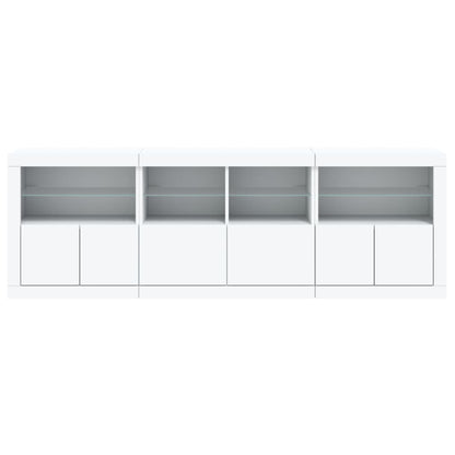 vidaXL Sideboard with LED Lights White 202x37x67 cm 6