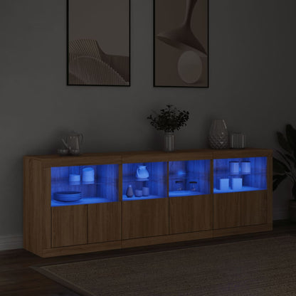 vidaXL Sideboard with LED Lights Sonoma Oak 202x37x67 cm 3