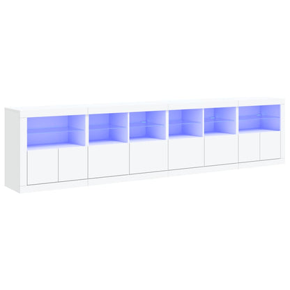 vidaXL Sideboard with LED Lights White 283x37x67 cm 2