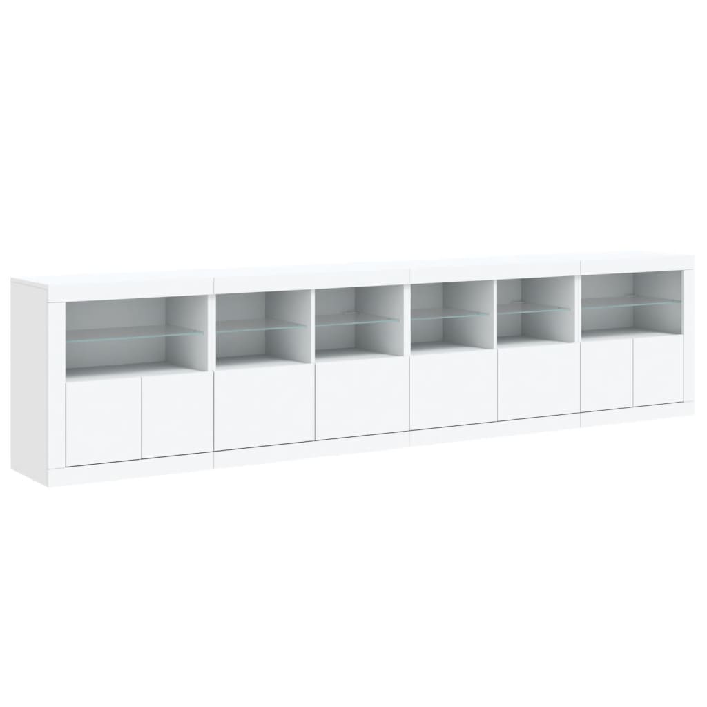 vidaXL Sideboard with LED Lights White 283x37x67 cm 5