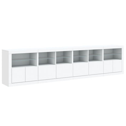 vidaXL Sideboard with LED Lights White 283x37x67 cm 5