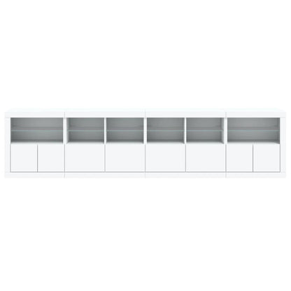 vidaXL Sideboard with LED Lights White 283x37x67 cm 6