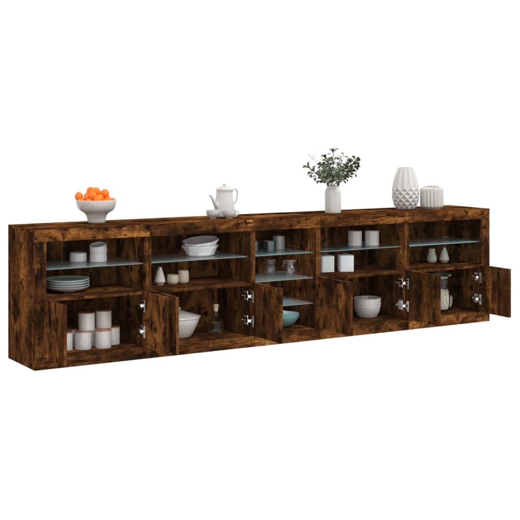 vidaXL Sideboard with LED Lights 283x37x67 cm