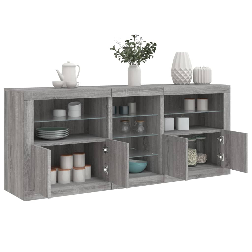 vidaXL Sideboard with LED Lights 162x37x67 cm