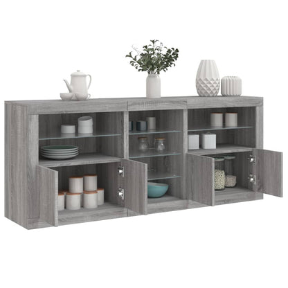 vidaXL Sideboard with LED Lights 162x37x67 cm