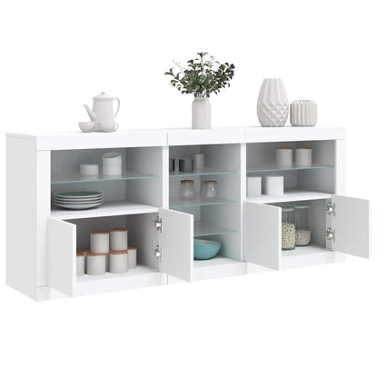 vidaXL Sideboard with LED Lights White 181.5x37x67 cm 4