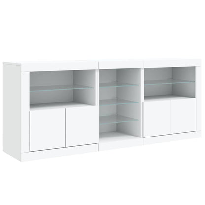 vidaXL Sideboard with LED Lights White 181.5x37x67 cm 6