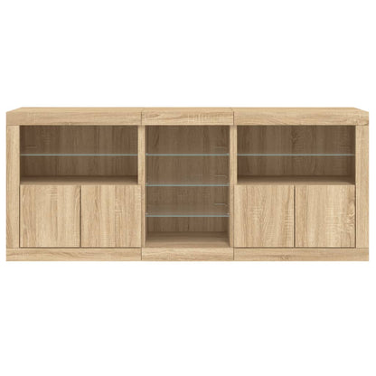 vidaXL Sideboard with LED Lights Sonoma Oak 181.5x37x67 cm 6