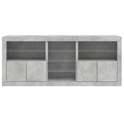 vidaXL Sideboard with LED Lights Concrete Grey 181.5x37x67 cm 6