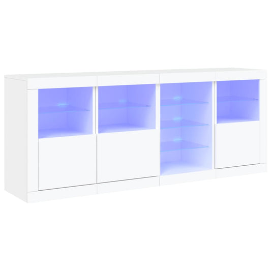 vidaXL Sideboard with LED Lights White 164x37x67 cm 2