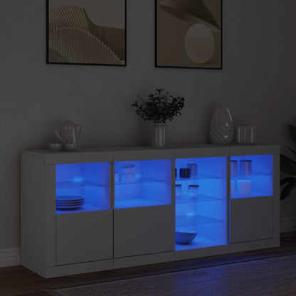 vidaXL Sideboard with LED Lights White 164x37x67 cm 4