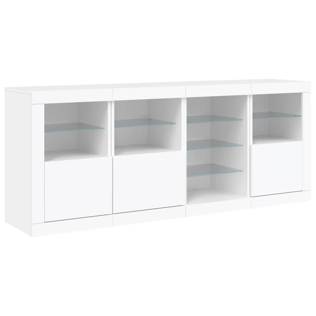 vidaXL Sideboard with LED Lights White 164x37x67 cm 5