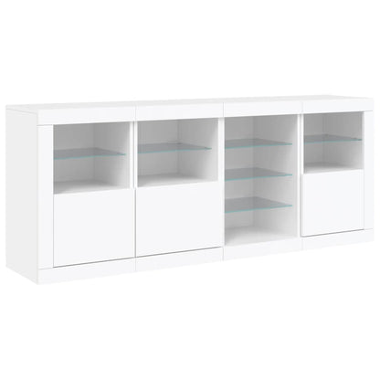 vidaXL Sideboard with LED Lights White 164x37x67 cm 5