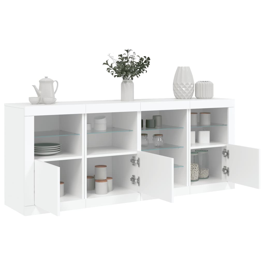 vidaXL Sideboard with LED Lights White 164x37x67 cm 1