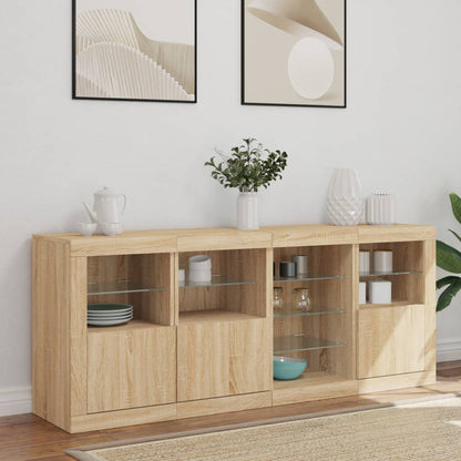 vidaXL Sideboard with LED Lights Sonoma Oak 164x37x67 cm 3