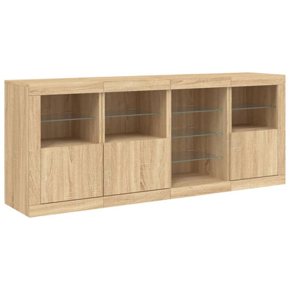 vidaXL Sideboard with LED Lights Sonoma Oak 164x37x67 cm 5