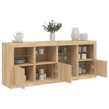 vidaXL Sideboard with LED Lights Sonoma Oak 164x37x67 cm 1