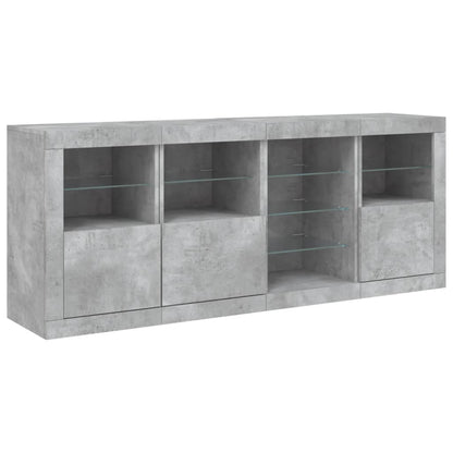 vidaXL Sideboard with LED Lights Concrete Grey 164x37x67 cm 5