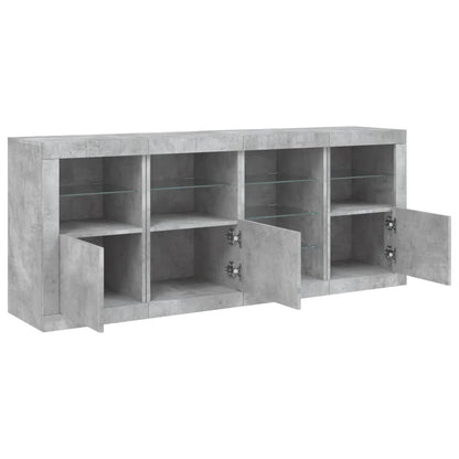 vidaXL Sideboard with LED Lights Concrete Grey 164x37x67 cm 6