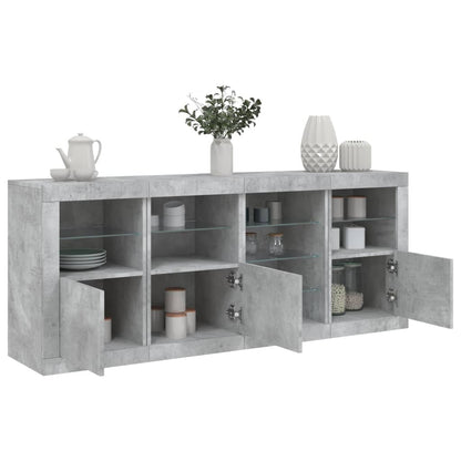 vidaXL Sideboard with LED Lights Concrete Grey 164x37x67 cm 1