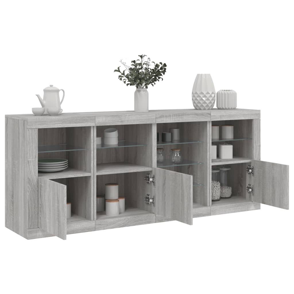 vidaXL Sideboard with LED Lights 164x37x67 cm