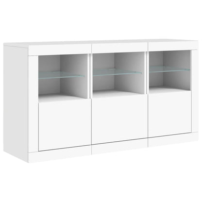 Sideboard with LED Lights 123x37x67 cm White