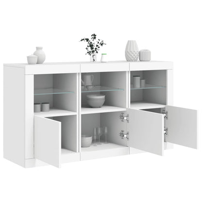 Sideboard with LED Lights 123x37x67 cm White