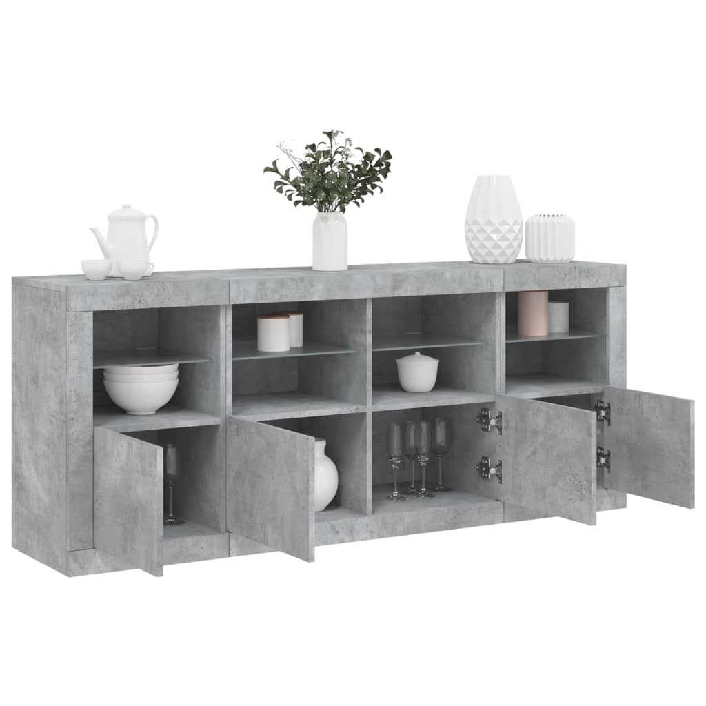 vidaXL Sideboard with LED Lights 163x37x67 cm