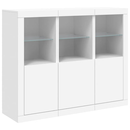 vidaXL Sideboards with LED Lights 3 pcs White Engineered Wood 5