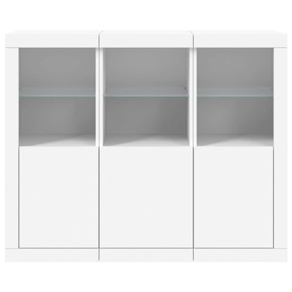 vidaXL Sideboards with LED Lights 3 pcs White Engineered Wood 6