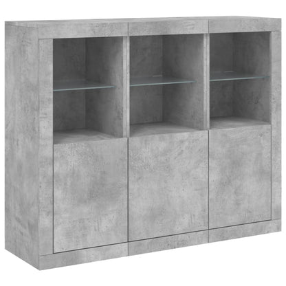 vidaXL Sideboards with LED Lights 3 pcs Concrete Grey Engineered Wood 5