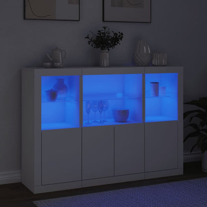 vidaXL Sideboards with LED Lights 3 pcs White Engineered Wood 3