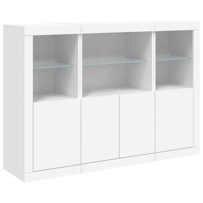 vidaXL Sideboards with LED Lights 3 pcs White Engineered Wood 5