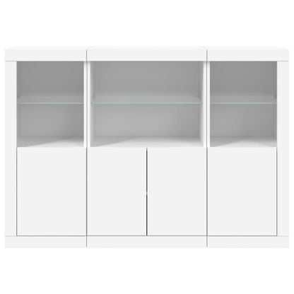 vidaXL Sideboards with LED Lights 3 pcs White Engineered Wood 6