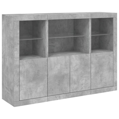 vidaXL Sideboards with LED Lights 3 pcs Concrete Grey Engineered Wood 5