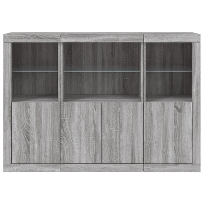 vidaXL Sideboards with LED Lights 3 pcs Grey Sonoma Engineered Wood 6