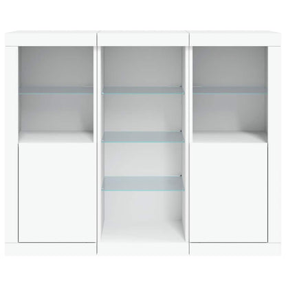 vidaXL Sideboards with LED Lights 3 pcs White Engineered Wood 6