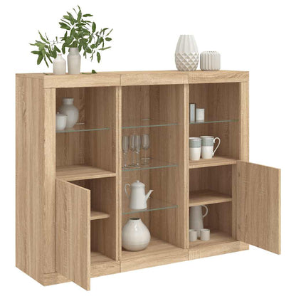 vidaXL Sideboards with LED Lights 3 pcs Engineered Wood