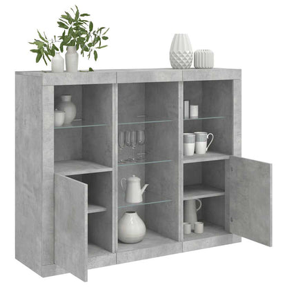 vidaXL Sideboards with LED Lights 3 pcs Engineered Wood