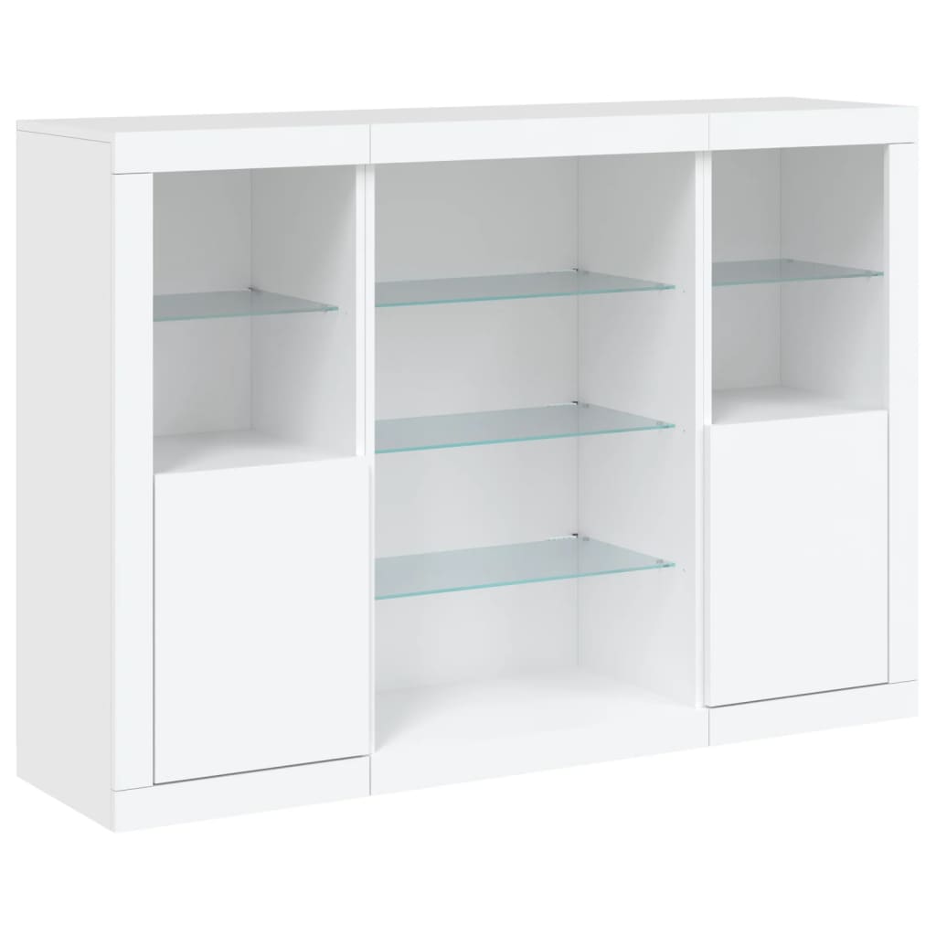 vidaXL Sideboards with LED Lights 3 pcs White Engineered Wood 5
