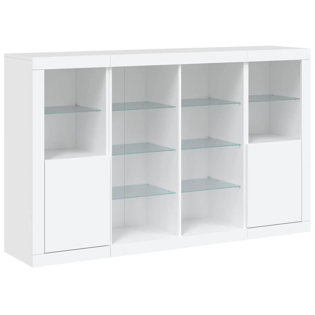 vidaXL Sideboards with LED Lights 3 pcs White Engineered Wood 5