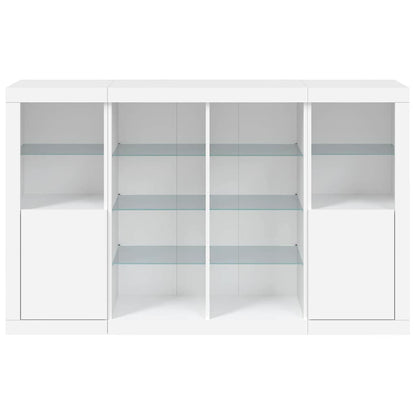vidaXL Sideboards with LED Lights 3 pcs White Engineered Wood 6