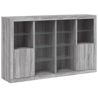 vidaXL Sideboards with LED Lights 3 pcs Grey Sonoma Engineered Wood 5