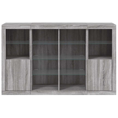 vidaXL Sideboards with LED Lights 3 pcs Grey Sonoma Engineered Wood 6