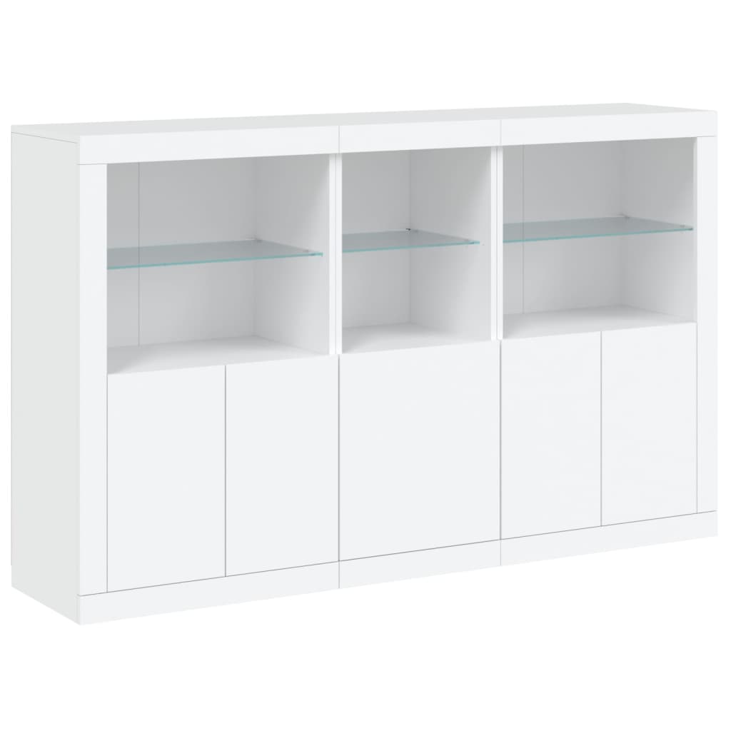 vidaXL Sideboard with LED Lights White 162x37x100 cm 3
