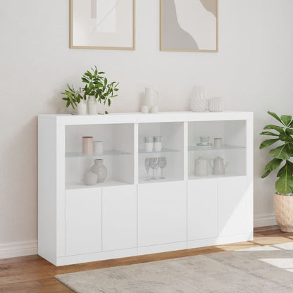 vidaXL Sideboard with LED Lights White 162x37x100 cm 4