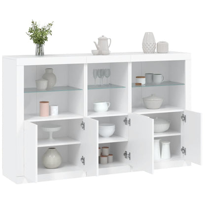 vidaXL Sideboard with LED Lights White 162x37x100 cm 1