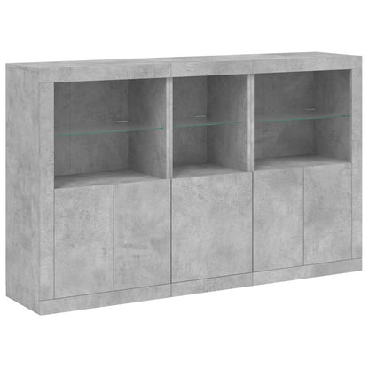 vidaXL Sideboard with LED Lights Concrete Grey 162x37x100 cm 3