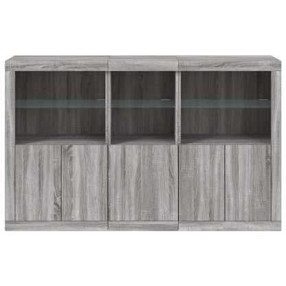 vidaXL Sideboard with LED Lights Grey Sonoma 162x37x100 cm 6