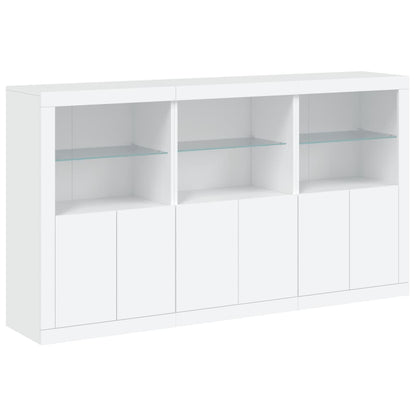 vidaXL Sideboard with LED Lights White 181.5x37x100 cm 3